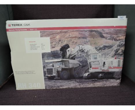 A Terex O&amp;K 1:50 scale diecast, RH340 Hydraulic Mining Excavator, in original polystyrene packaging and outer box, model 