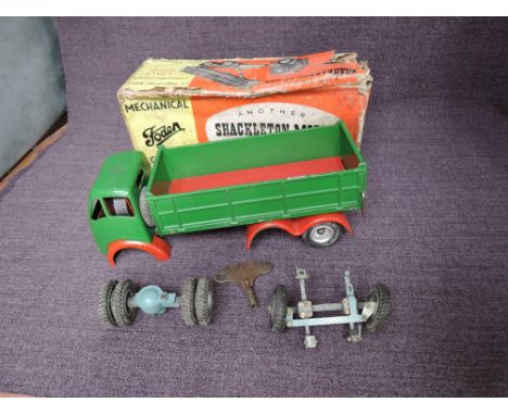 A Shackleton diecast scale model, Foden FG6 Tipper, green body and cab, red chassis, in original box, damaged, front wheels o