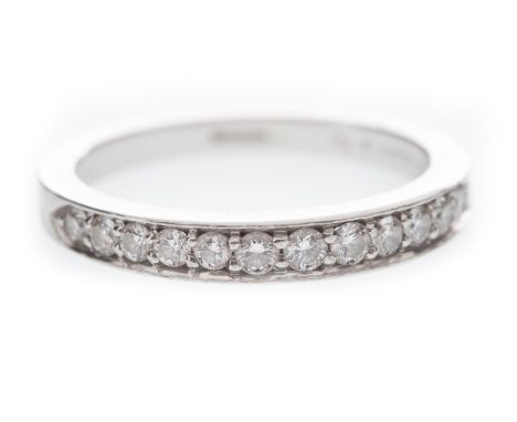 TIFFANY DIAMOND SET BAND, set with round brilliant cut diamonds totalling approximately 0.50 carats overall, marked Tiffany a