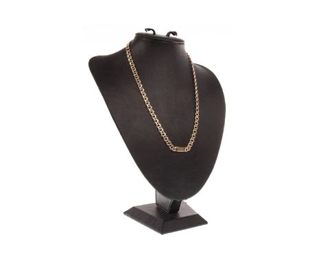 CHAIN NECKLACE, formed by pairs of belcher links within larger outer links, marked 585, 24g gross