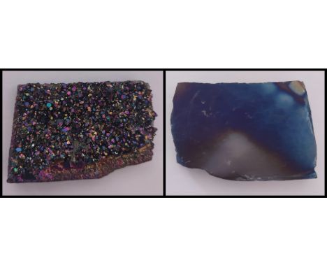 Titanium aura amethyst rainbow crystal. 1.5 inches x 1 inch.