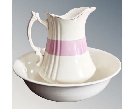 A 19th century wash jug and basin.