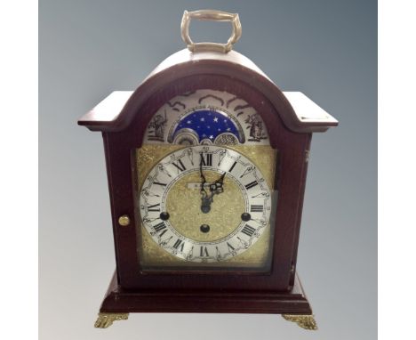 An H Samuel Westminster chime bracket clock with moonphase dial 