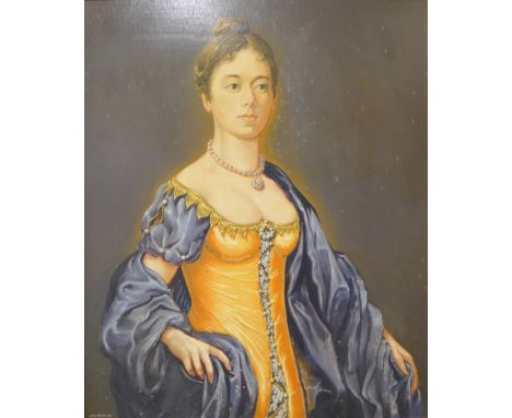 John Hirst, Lady Caroline Lamb after Thomas Phillips, oil on panel, 90 x 75cms, framed