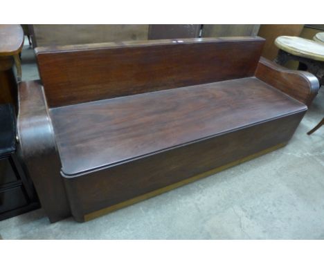 An Art Deco style hardwood settee