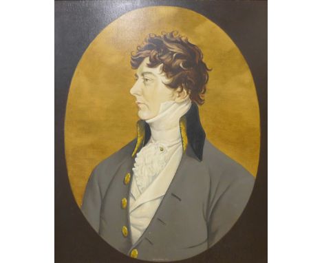 John Hirst, Prince Regent, after Sir Thomas Lawrence, oil on panel, 90 x 75cms, framed