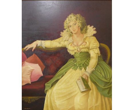 John Hirst, Mrs Fitzherbert, after Richard Cosway, oil on panel, 90 x 75cms, framed