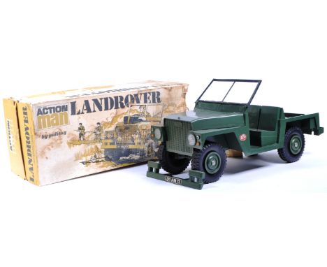 Action Man - Palitoy - an original vintage boxed Action Man ' Landrover ' (AF) playset. Plastic form, with detachable windscr