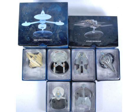 Star Trek - a collection of x8 assorted Eaglemoss made diecast Star Trek spaceship models comprising; Deep Space Station K-7,