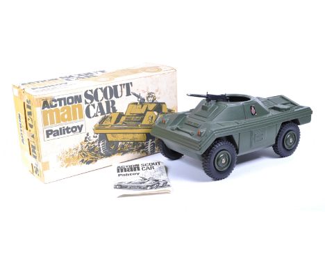 Action Man - Palitoy - an original vintage ' Scout Car ' Action Man playset vehicle. Housed within its original pictorial box
