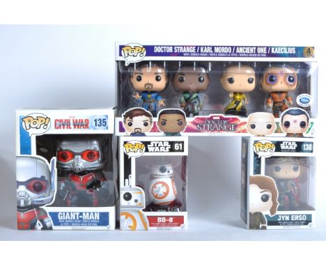 A collection of assorted Funko pop vinyl action figures comprising; Limited Edition Doctor Strange multipack with Karl Mordo,