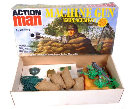 Action Man - Palitoy - An original vintage Palitoy made Action Man ' Machine Gun Emplacement ' playset. Appears complete (but