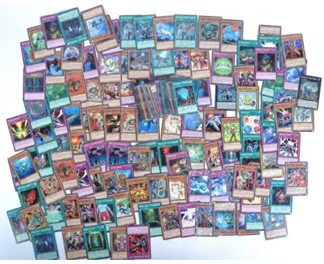 A collection of assorted vintage 1990s (1996) Konami Yugioh / Yu-Gi-Oh 1st Edition trading cards. Various examples comprising