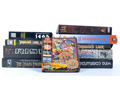 Retro Gaming - a collection of x10 big box Commodore Amiga computer video games comprising; Rise Of The Robots, The Lord of I