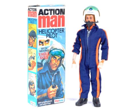 Action Man - Palitoy - an original vintage 1975 Palitoy made Action Man figure ' Helicopter Pilot '. Appears very little (if 