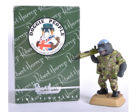 Doggie People - Robert Harrop - DP251BLA Blue Staffordshire Bull Terrier Army Air Corps - Limited Edition To 50. Highly detai