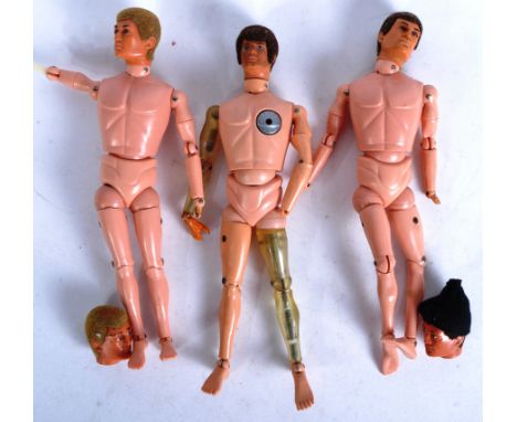 A collection of x3 vintage 1970s Palitoy Action Man figures comprising; Atomic Man with transparent arm and leg and glass eye