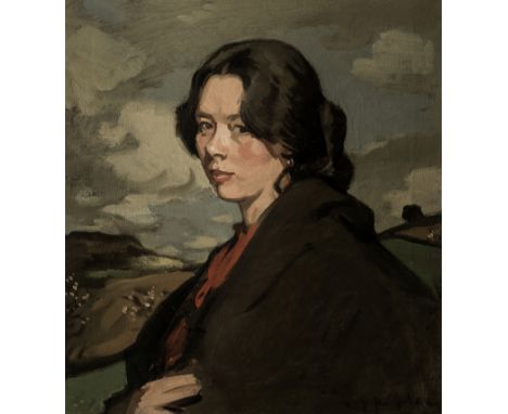 Samuel John Peploe RSA (British, 1871-1935)Gypsy in a Landscape signed 'S J Peploe' (lower right)oil on canvas56 x 50.8 cm. (