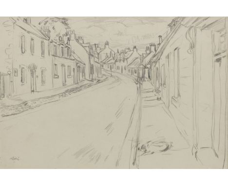 Sir William George Gillies CBE LLD RSA PPRSW RA (British, 1898-1973)Temple village signed 'W Gillies' (lower left)pencil sket