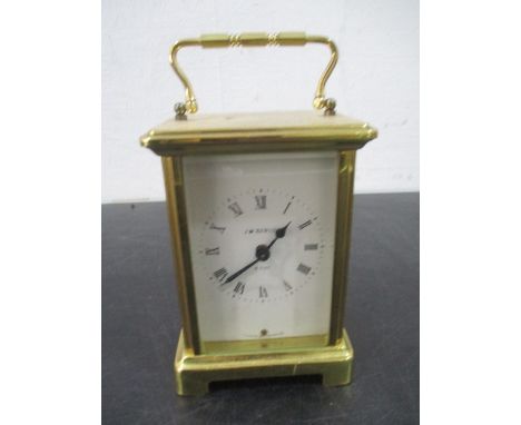 A J.W. Benson eight day brass carriage clock