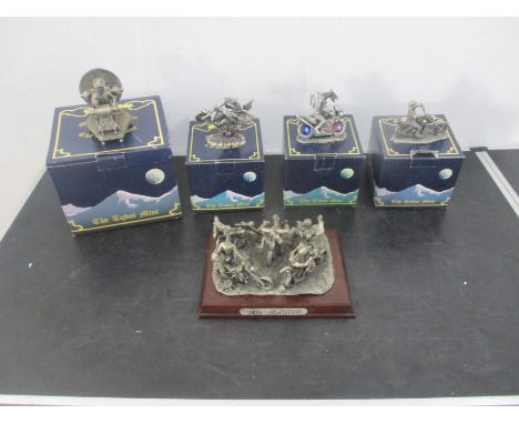 A collection of four boxed myth &amp; magic figures by The Tutor Mint, along with one unboxed.