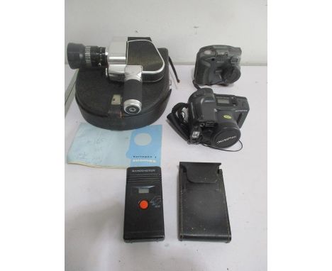 A vintage Carena Variogon Zoomex cine camera along with an Olympus AZ-300 camera etc.