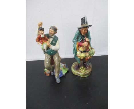 Two Royal Doulton figurines including The Puppet Maker &amp; The Mask Seller.