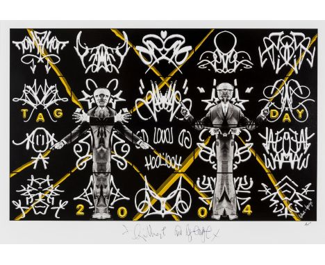 δ Gilbert and George (b.1943 &amp; 1942)Tag DayGiclee print in colours, 2010, signed and inscribed 'AP' in black ink, an arti