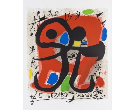 δ Joan Miró (1883-1983) Le Lézard Au Plumes D'or (Mourlot 831)Lithograph printed in colours, 1971, a scarce proof before lett