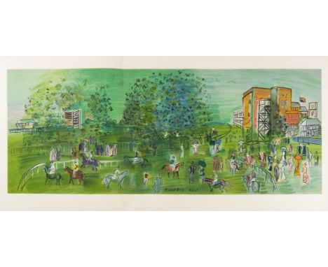 δ Raoul Dufy (1887-1953)AscotLithograph printed in colours, 1957, a proof before the edition, printed by Mourlot, Paris, on w