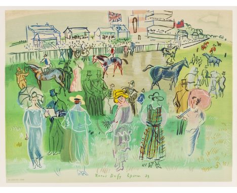 δ Raoul Dufy (1887-1953)EpsomLithograph printed in colours, 1957, a proof before the edition, printed by Mourlot, Paris, on w
