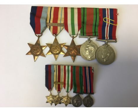 A medal group of five Second World War medals to include the 1939-1945 Star, the Africa Star with “1st Army” bar, the Italy S