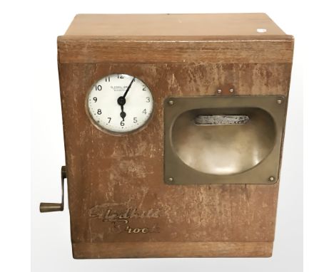 A Glehdill-Brook time recorder, width 35 cm 