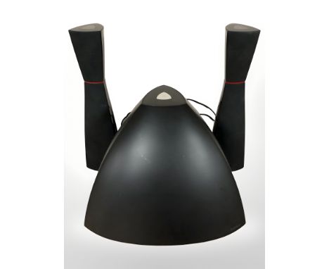 An Edifier three piece speaker system 