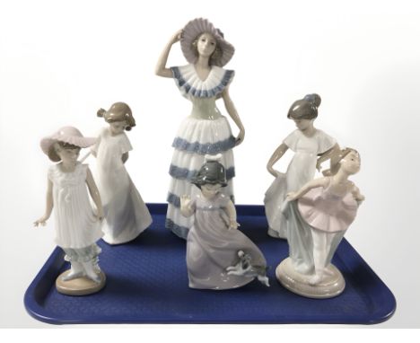 Six assorted Nao figures, tallest 31 cm.