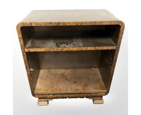An Art Deco beech low bookcase, width 63 cm.