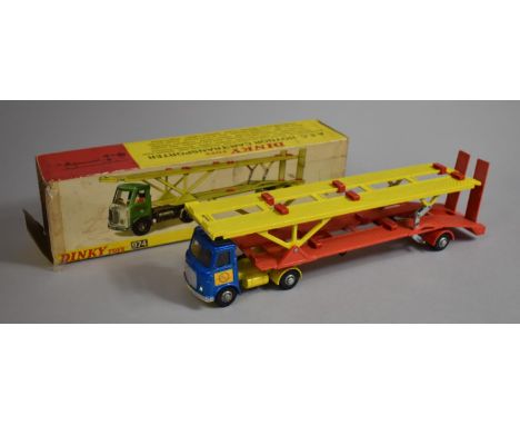 A Boxed Dinky Toys 974, An Authentic Scale Model of a A.E.C. Hoynor Car Transporter with Uncoupling Tractor Unit, Drop Down R