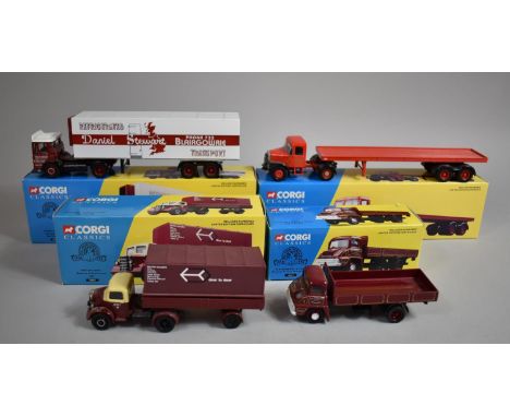 A Collection of Four Corgi Classics Lorries to Include 1604 Siddle C. Cook Ltd Scammell Highwayman &amp; 33ft.Trailer Set (72
