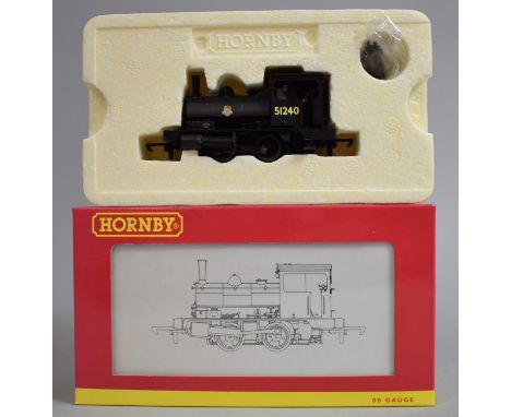 A Boxed 00 Gauge Hornby R.3024 BR(b) 0-4-0ST Pug Number 51240 In Black Lined. Cab is loose (E) Box (E). 