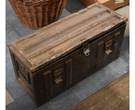 A Vintage Metal Ammunition Box, 65cm wide 