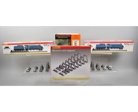A Collection of 00 Gauge Items to Include Two Sets of Hornby Elevated Track Supports (One Boxed R.909), Two Boxed R.8211 Roll