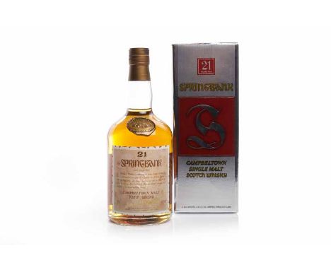 SPRINGBANK 21 YEARS OLDCampbeltown Single Malt Scotch Whisky. Distilled by J. & A. Mitchell & Co. Ltd., Campbeltown. 75cl, 46