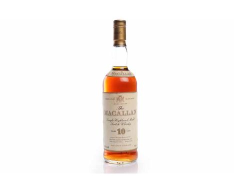 MACALLAN 10 YEAR OLDHighland Single Malt Scotch Whisky. Distilled and bottled by Macallan Craigelleachie. 75cl, 40% volume.