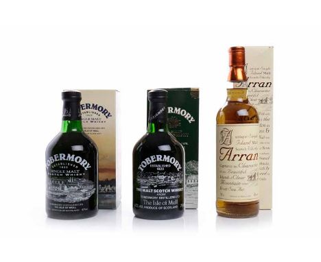 TOBERMORY (2)Single Malt Scotch Whisky. Produced by Tobermory Distillers Ltd. 70cl, 40% volume, in carton. ARRAN SHERRY CASK 
