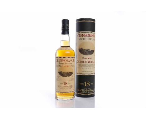 GLENMORANGIE 18 YEAR OLDHighland Rare Single Malt Scotch Whisky. Matured in mountain oak casks. 70cl, 43% volume. In tube. CO