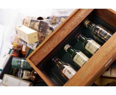 LOT OF JAPANESE AND SINGLE MALT SCOTCH WHISKY MINIATURESApproximately 50 items. To include Macallan 26 Limited Edition, Clyne