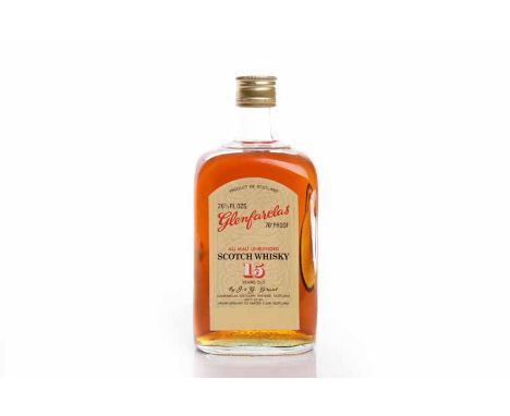 GLENFARCLAS 15 YEARS OLDHighland Single Malt Scotch Whisky. Bottled by Grant Bonding Co., Limited, Elgin, Scotland. 26 2/3 fl