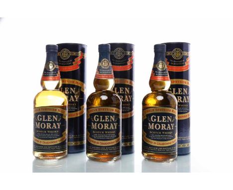 GLEN MORAY CHARDONNAY FINISH (3)Speyside Single Malt Scotch Whisky. 70cl, 40% volume, in tube. 3 bottles. 