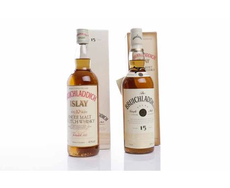 BRUICHLADDICH AGED 15 YEARSIslay Single Malt Scotch Whisky. 70cl, 40% volume, in carton. BRUICHLADDICH AGED 10 YEARSIslay Sin