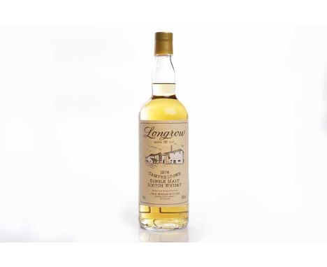 LONGROW 1974 16 YEARS OLDCampbeltown Single Malt Scotch Whisky. Distilled and bottled in Scotland by J. & A. Mitchell & Co. L